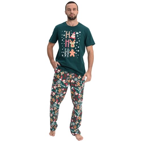 Пижама Оптима Трикотаж, размер 52, зеленый