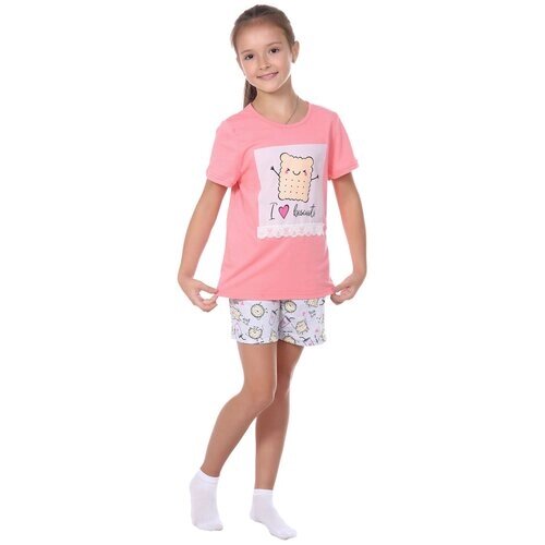 Пижама Трикотажные сезоны, размер 140, розовый