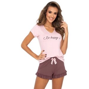 Пижама женская DONNA Be Happy, футболка и шорты, розовый (Размер: M)