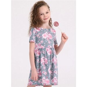Платье Апрель, размер 72-140, розовый, белый