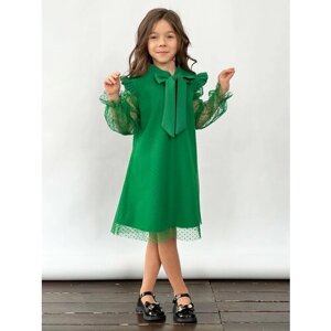 Платье Бушон, размер 116-122, зеленый