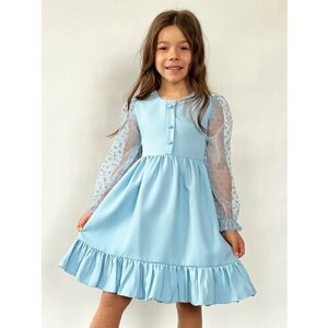 Платье Бушон, размер 134-140, голубой