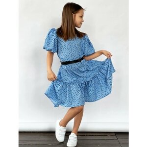 Платье Бушон, размер 134-140, голубой