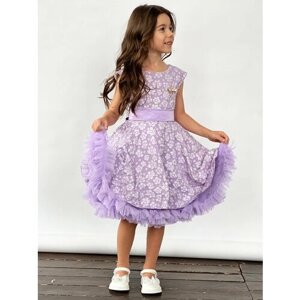 Платье Бушон, размер 140-146, фиолетовый