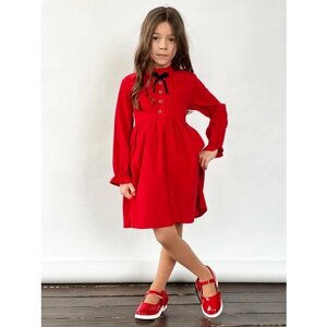 Платье Бушон, размер 92-98, красный