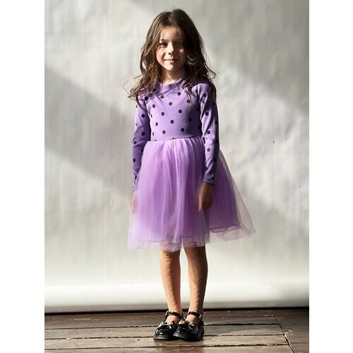 Платье Бушон, размер 98-104, фиолетовый