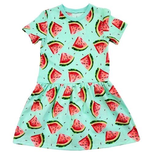 Платье Детский трикотаж 37, размер 30 (104-110), зеленый, красный