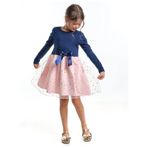 Платье Mini Maxi, размер 104, синий, розовый