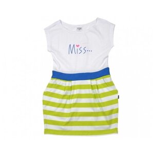 Платье Mini Maxi, размер 122, белый, зеленый