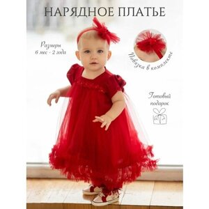 Платье Наследникъ Выжанова, размер 6-9 мес, красный