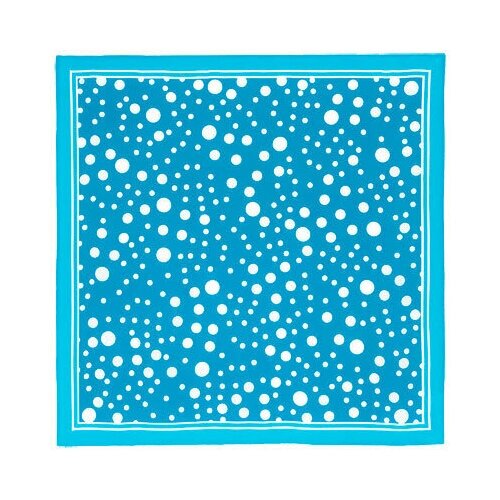 Платок Павловопосадская платочная мануфактура,65х65 см, голубой, белый