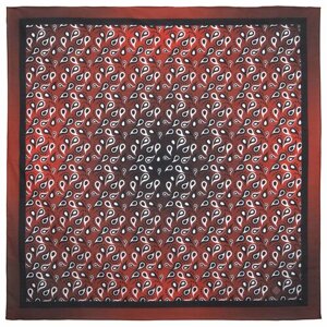 Платок Павловопосадская платочная мануфактура,70х70 см, коричневый, красный