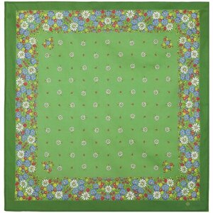 Платок Павловопосадская платочная мануфактура,76х76 см, зеленый