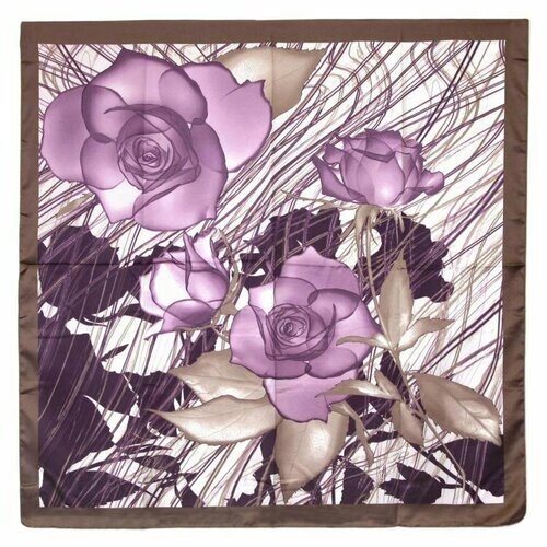 Платок Roby Foulards, 90х90 см, фиолетовый