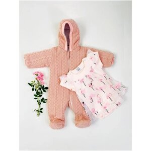 Подарочный комплект детский, для девочки, Розовый фламинго 24 (74-80) 6-9 мес.