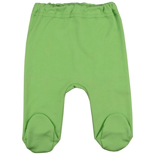 Ползунки короткие Топотушки для мальчиков, под подгузник, закрытая стопа, пояс на резинке, размер 68, зеленый