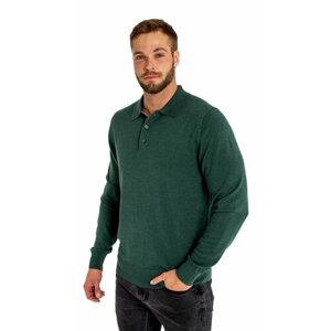 Пуловер , длинный рукав, силуэт полуприлегающий, средней длины, вязаный, трикотажный, размер 2XL, зеленый