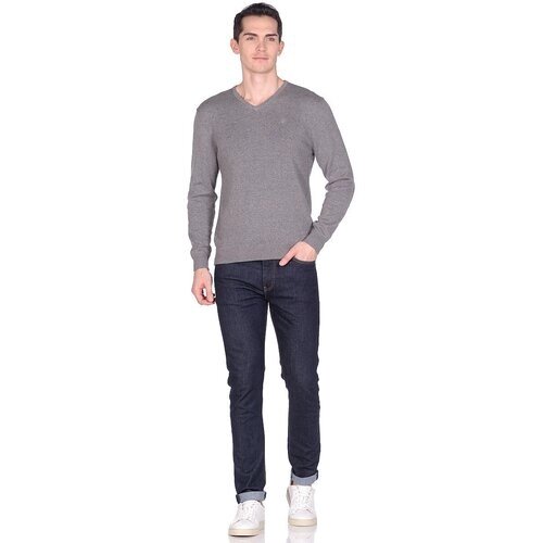 Пуловер MSLS, длинный рукав, силуэт полуприлегающий, средней длины, размер M, серый