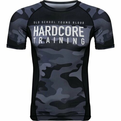 Рашгард hardcore training, размер XXL, серый, черный