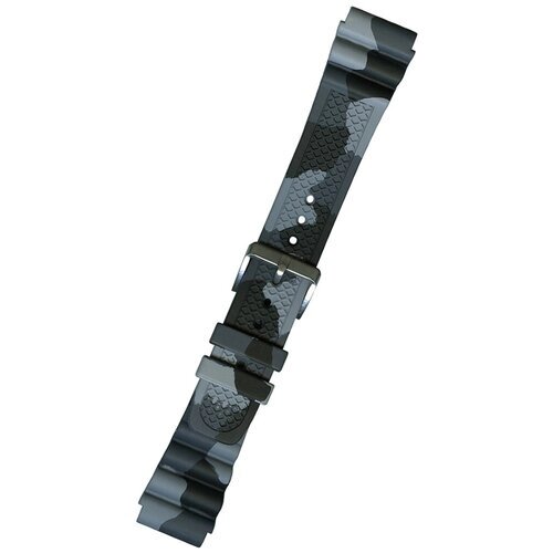 Ремешок Bonetto Cinturini, каучук, матовая, тиснение фактура, застежка пряжка, водонепроницаемый, размер 22/20 M, серый