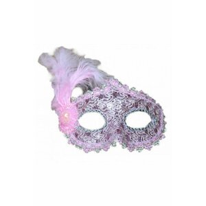 Розовая маска с пером