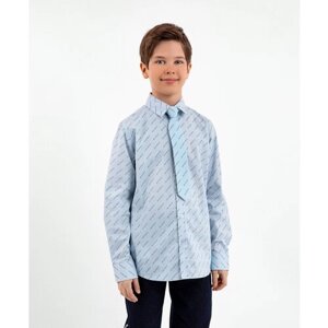 Рубашка Gulliver, размер 158, голубой