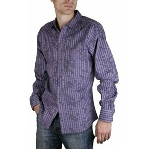 Рубашка Maestro, размер 48/M/176-182/41 ворот, фиолетовый