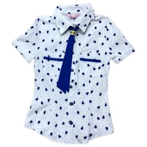 Рубашка Modelly, размер 134, синий, белый