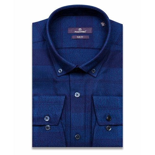 Рубашка POGGINO, размер S (37-38 cm. синий