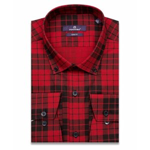 Рубашка POGGINO, размер XL (43-44 cm. красный