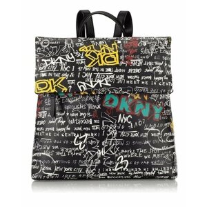 Рюкзак DKNY, фактура гладкая, черный