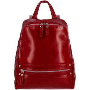 Рюкзак Versado, натуральная кожа, вмещает А4, внутренний карман, красный
