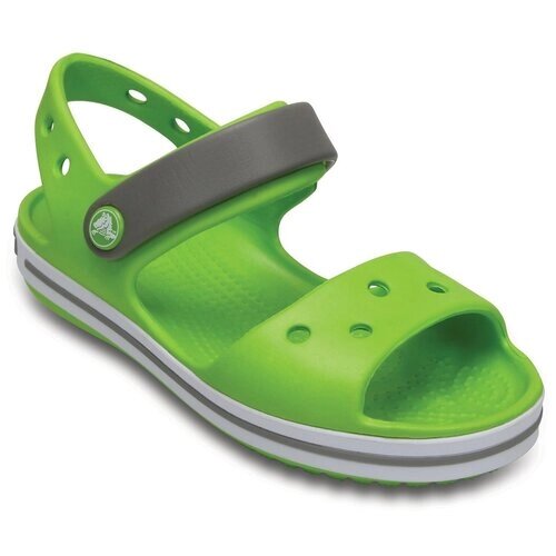 Сандалии Crocs Crocband Sandal, размер С11 (28-29EU), зеленый, серый