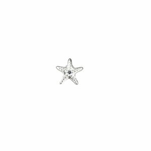 Серьги пусеты CORDE Серебряная серьга-пусета оригами морская звезда с натуральным сапфиром, серебро, 925 проба, родирование, сапфир, размер/диаметр 8 мм, серебряный