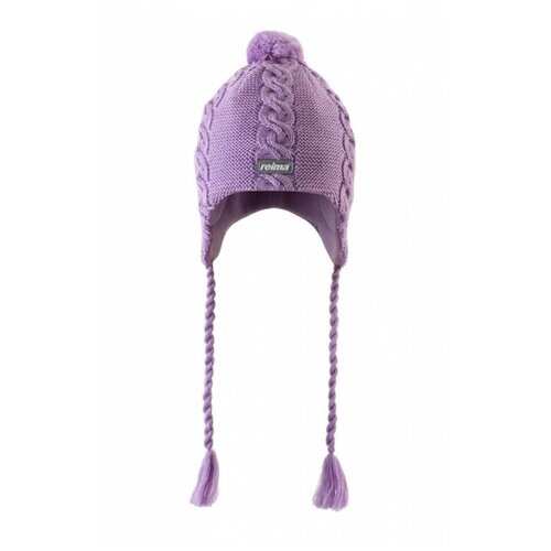 Шапка Reima для девочек зимняя, шерсть, размер 48, фиолетовый