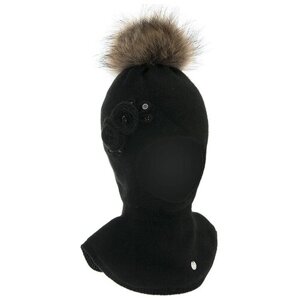 Шапка-шлем mialt для девочек зимняя, размер 50-52, черный