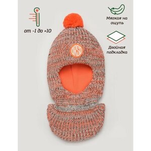 Шапка-шлем Orso Bianco, размер 52, оранжевый