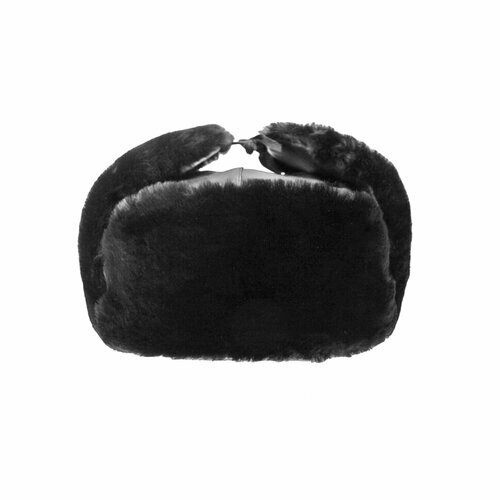 Шапка ушанка Nobrand, размер 56, черный
