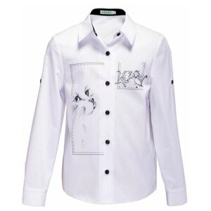 Школьная блуза андис, размер 140, белый