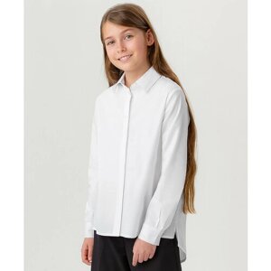 Школьная рубашка Button Blue, размер 140, белый