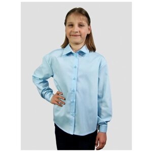 Школьная рубашка IRINA EGOROVA, размер 158, голубой