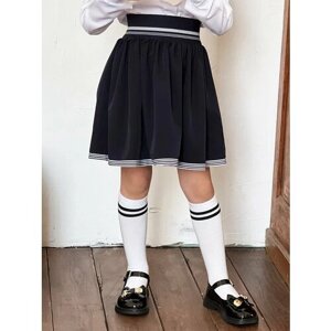 Школьная юбка Бушон, миди, размер 134-140, синий