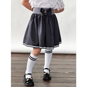 Школьная юбка Бушон, размер 134-140, серый