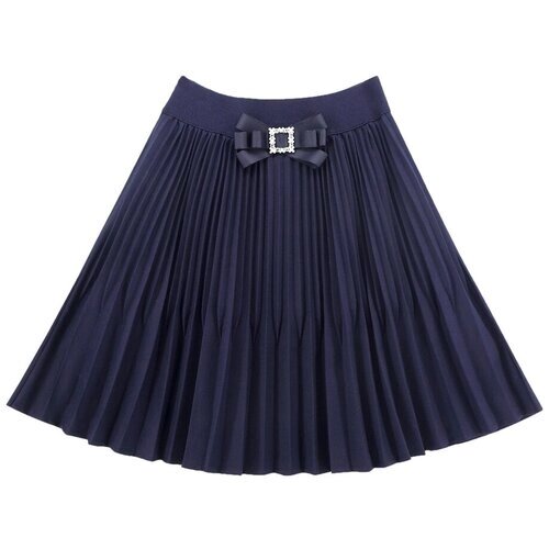 Школьная юбка Deloras, плиссированная, с поясом на резинке, макси, размер 134, синий