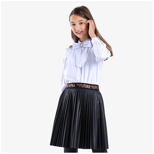 Школьная юбка Kapika, плиссированная, размер 134, черный