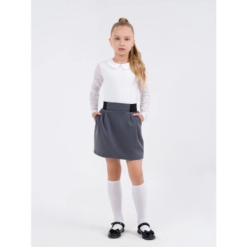 Школьная юбка Sherysheff, размер 152, серый