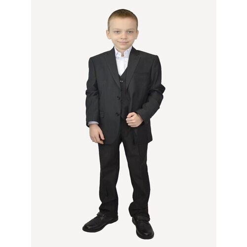 Школьный костюм тройка для мальчика TUGI арт. 540-1 черный (164 см (14 лет