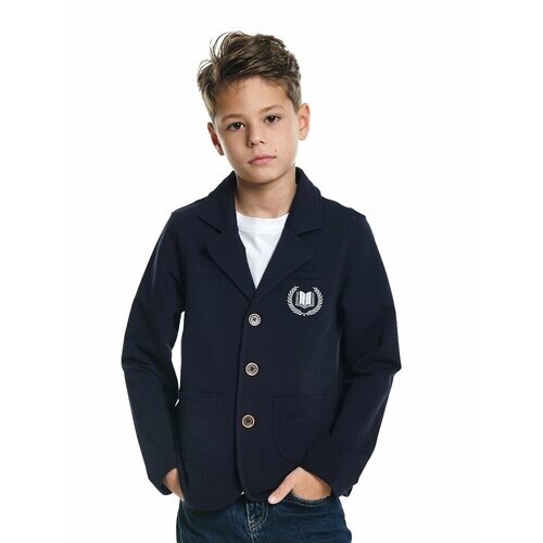 Школьный пиджак Mini Maxi, однобортный, размер 140, синий
