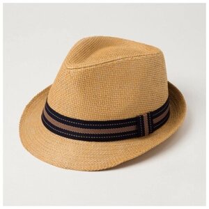 Шляпа мужская MINAKU "Пляж", размер 58, цвет коричневый. В упаковке шт: 1