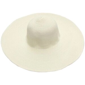 Шляпа , размер 57, бежевый, белый